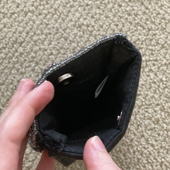 Beaded Bejeweled Embellished Black Clutch Pouch Multicolor Accents Indian EUC - Picture 5 of 12